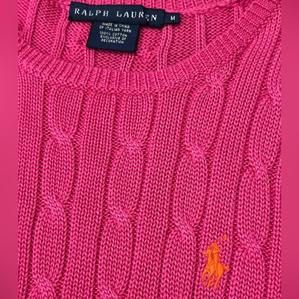 Ralph Lauren Italian yarn sweater🩷🧡